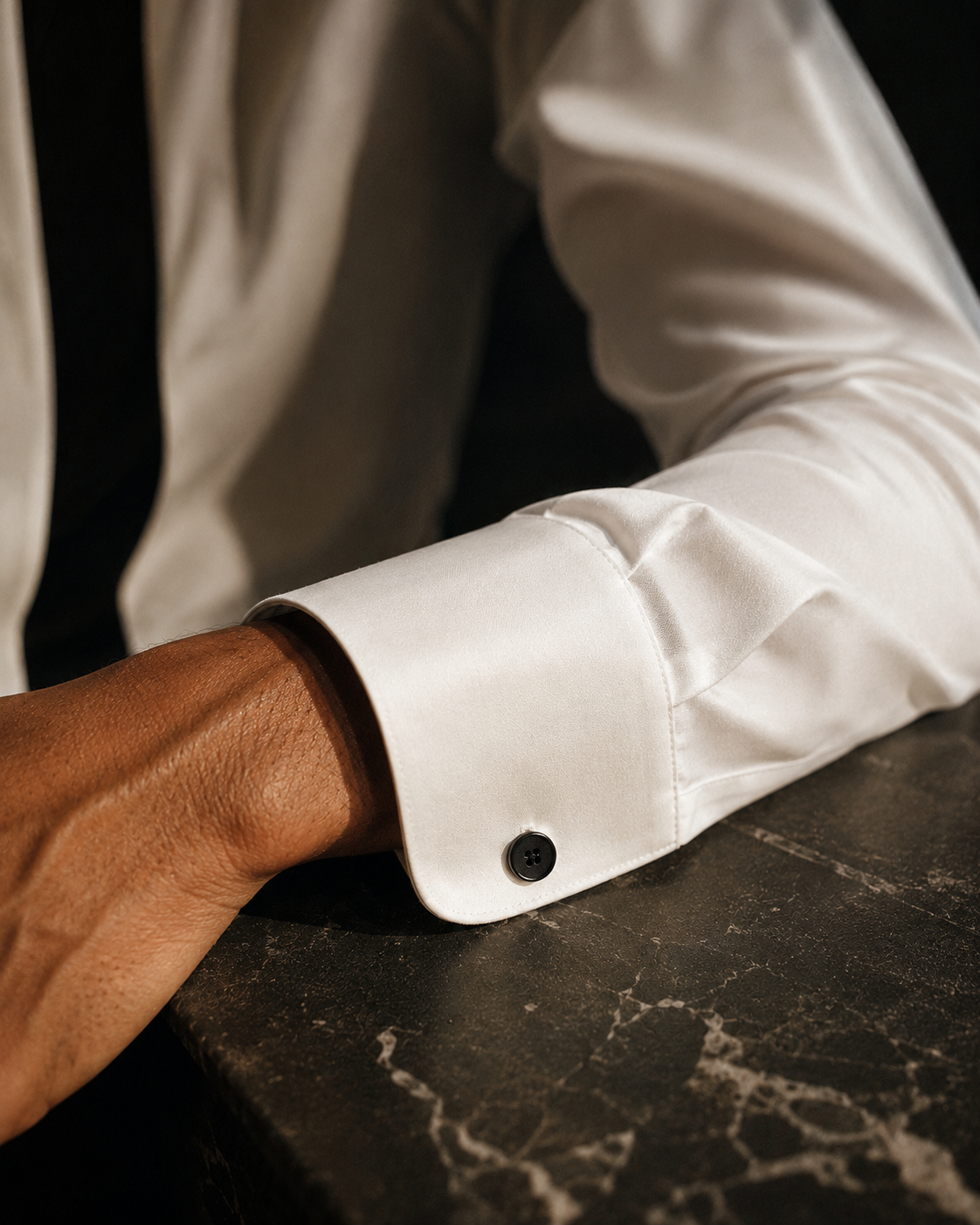 Men's White Giza Cotton Contrast Stripe Shirt
