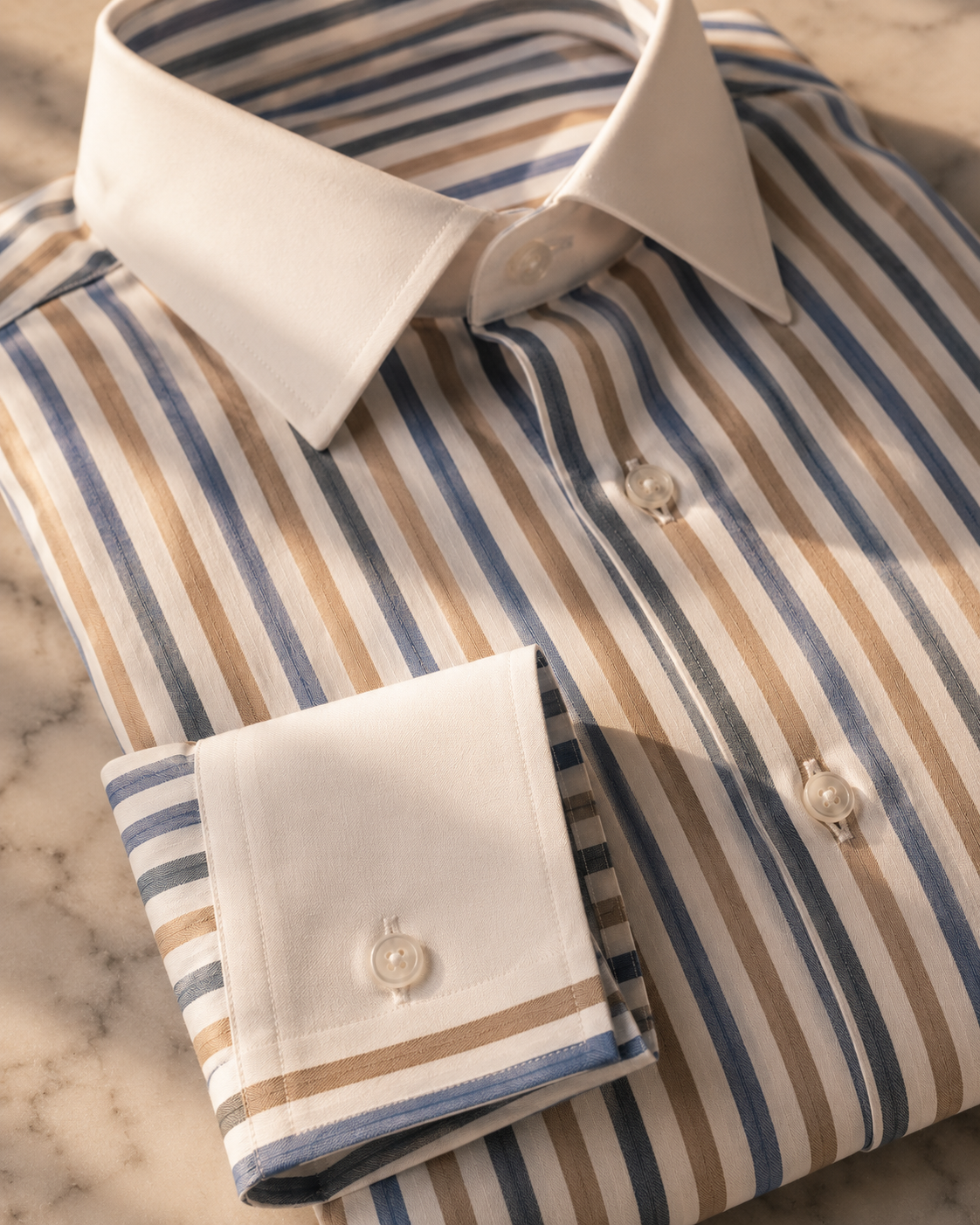 Men's Albini Cotton Multi-Stripe Dress Shirt