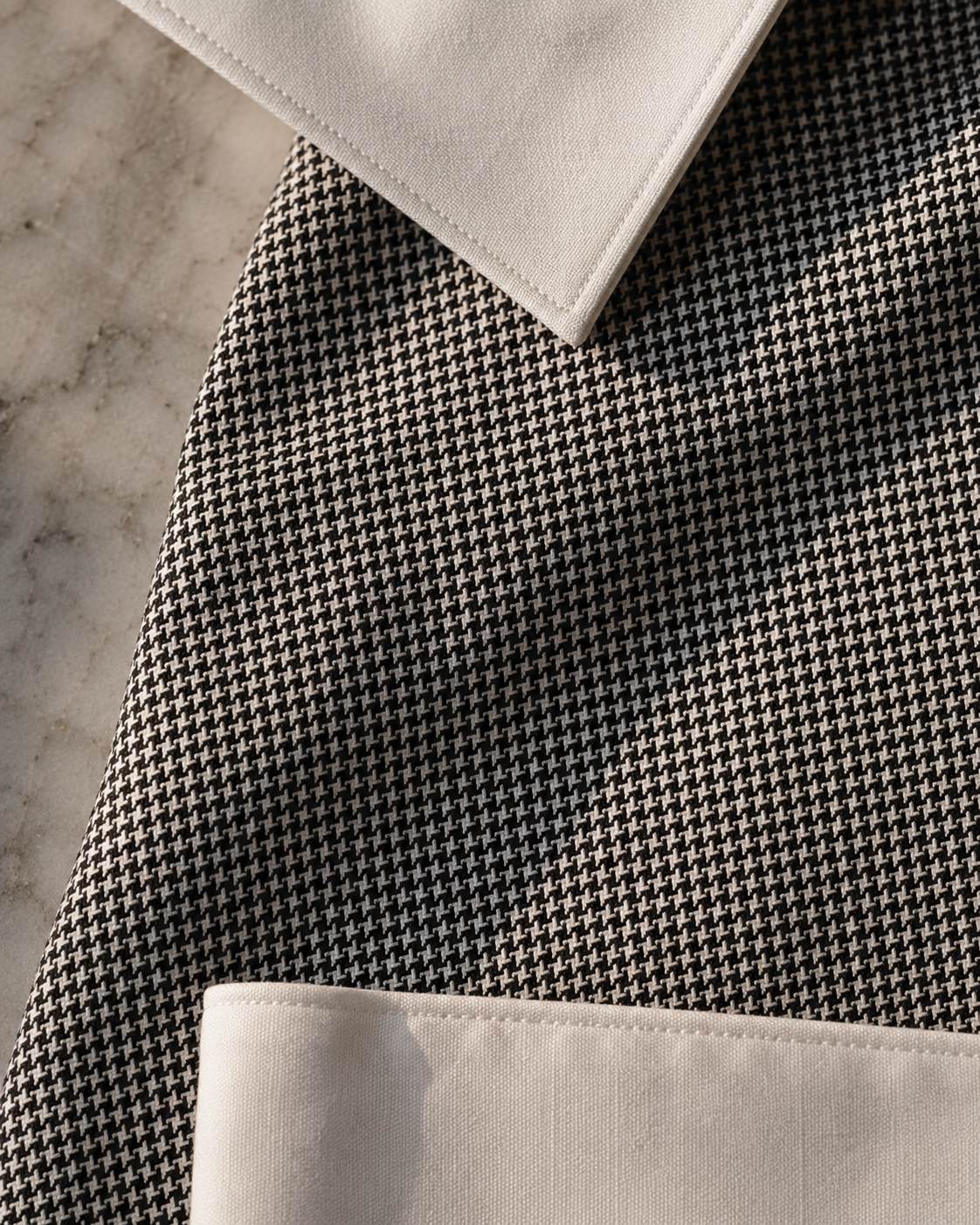 Men's Albini Stretch Cotton Micro Houndstooth Shirt