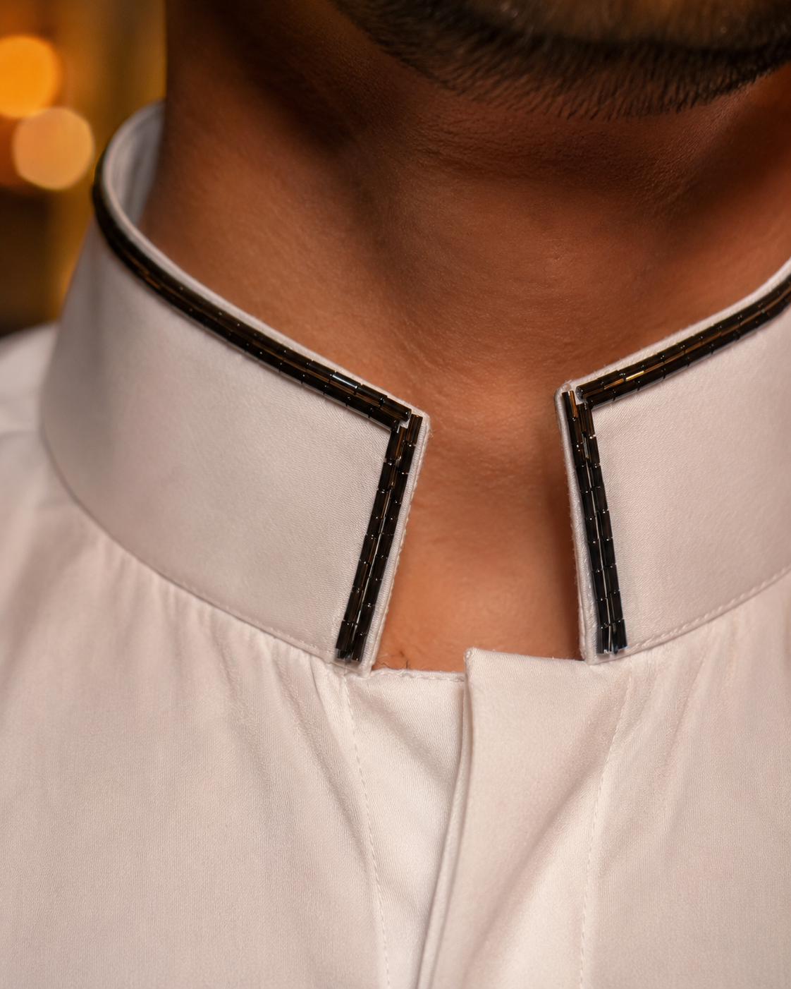 High Collar Embroidery Shirt