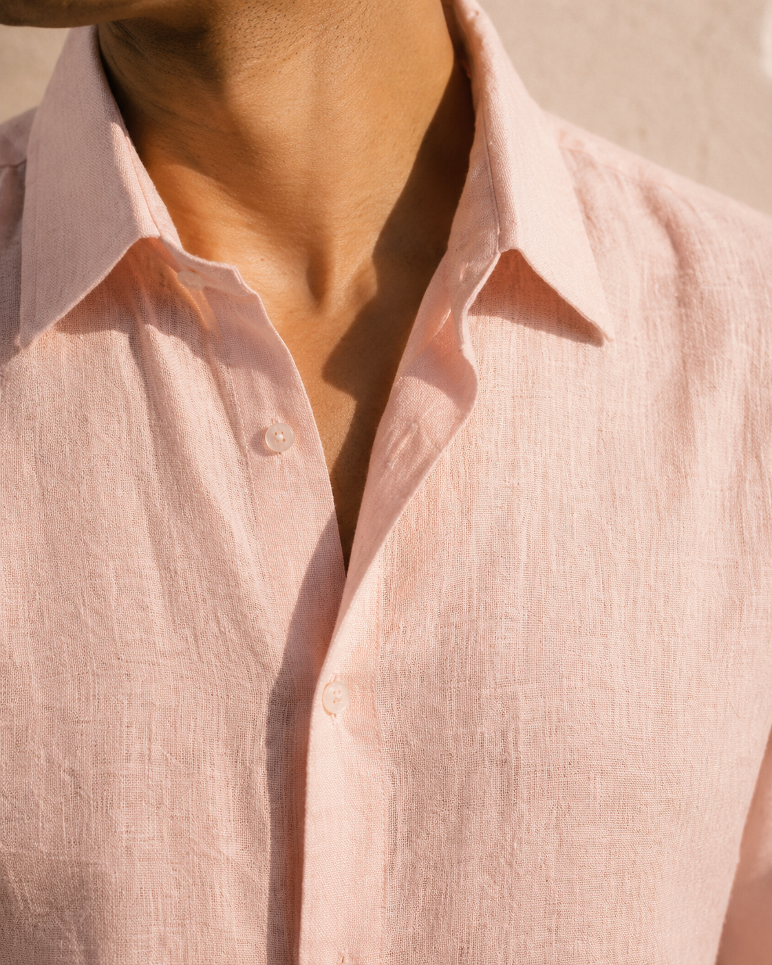 Powder Pink 60s Lea Linen Shirt