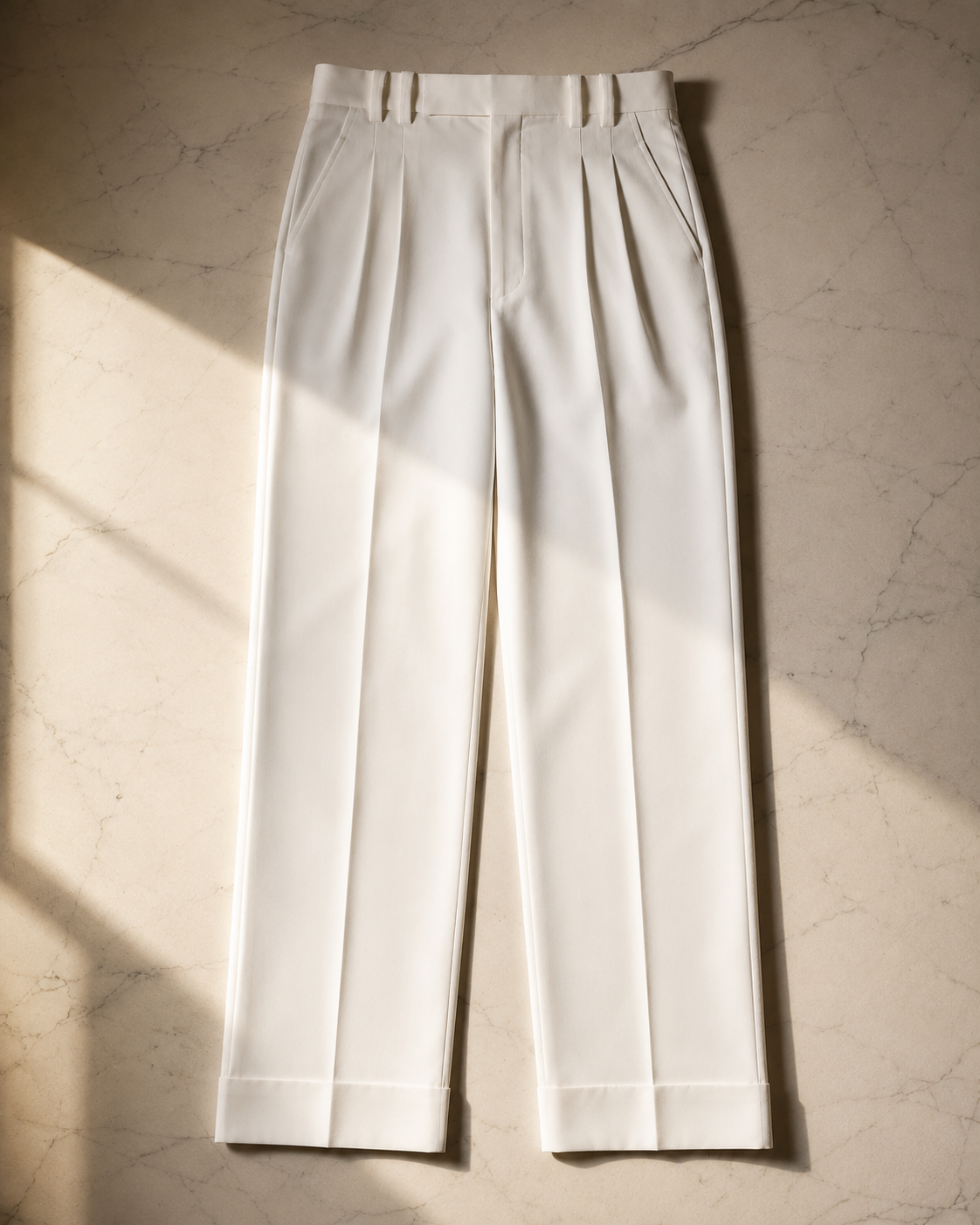 Off-White Pleated Korean Pants