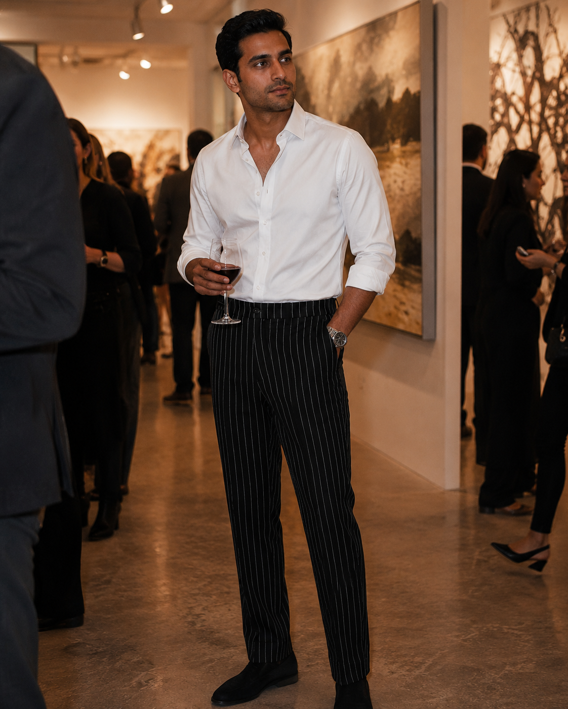 Black Pinstripe Trouser