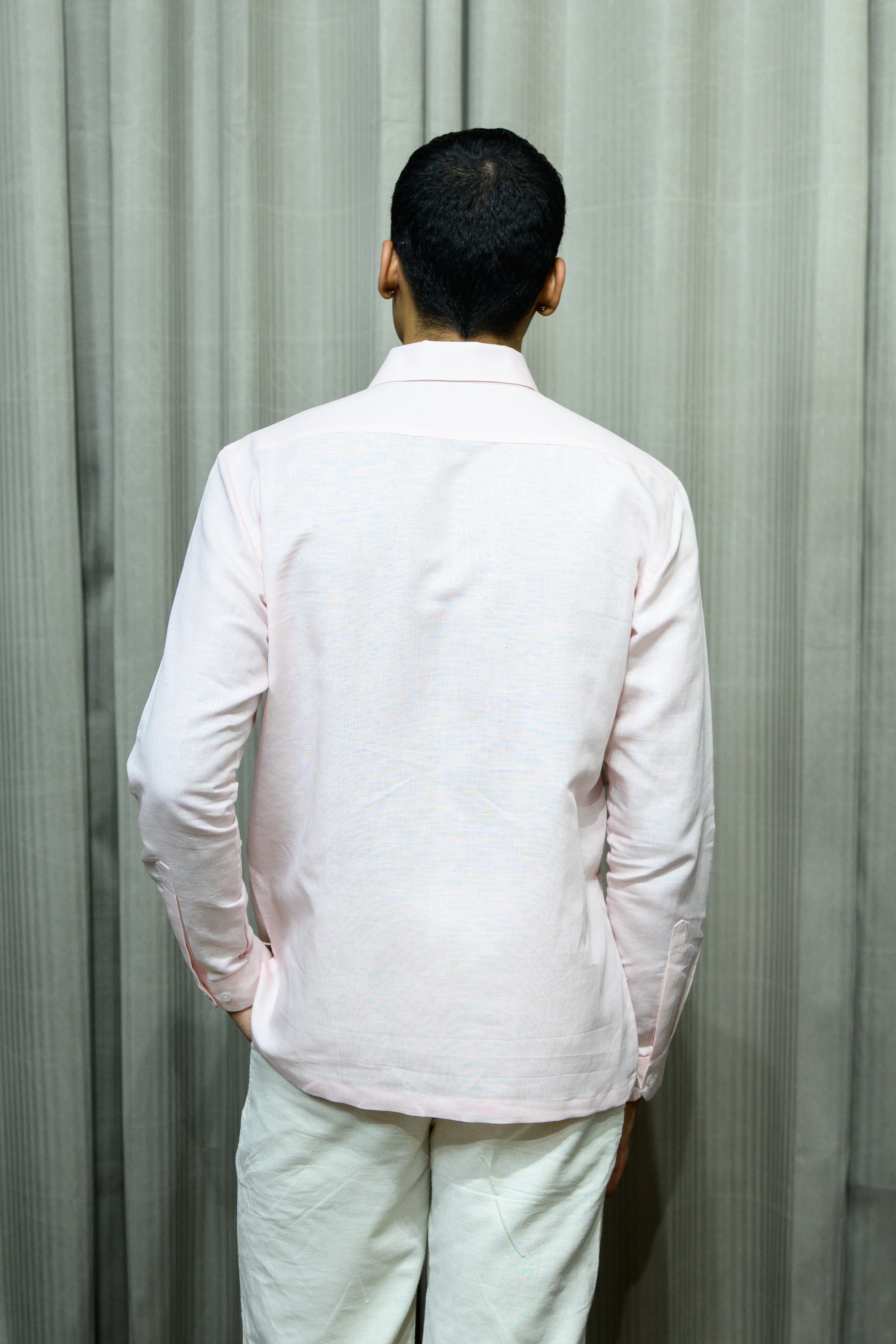 Powder Pink 60s Lea Linen Shirt