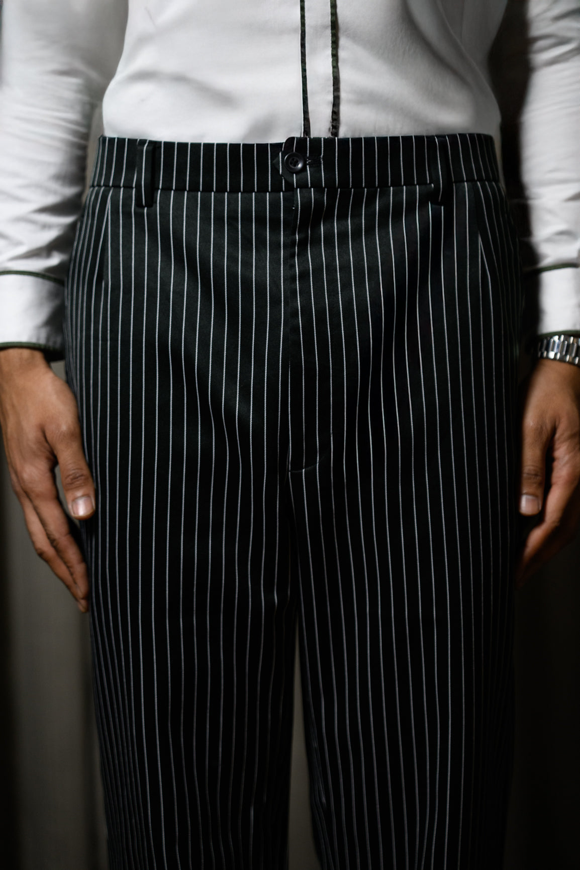 Black Pinstripe Trouser