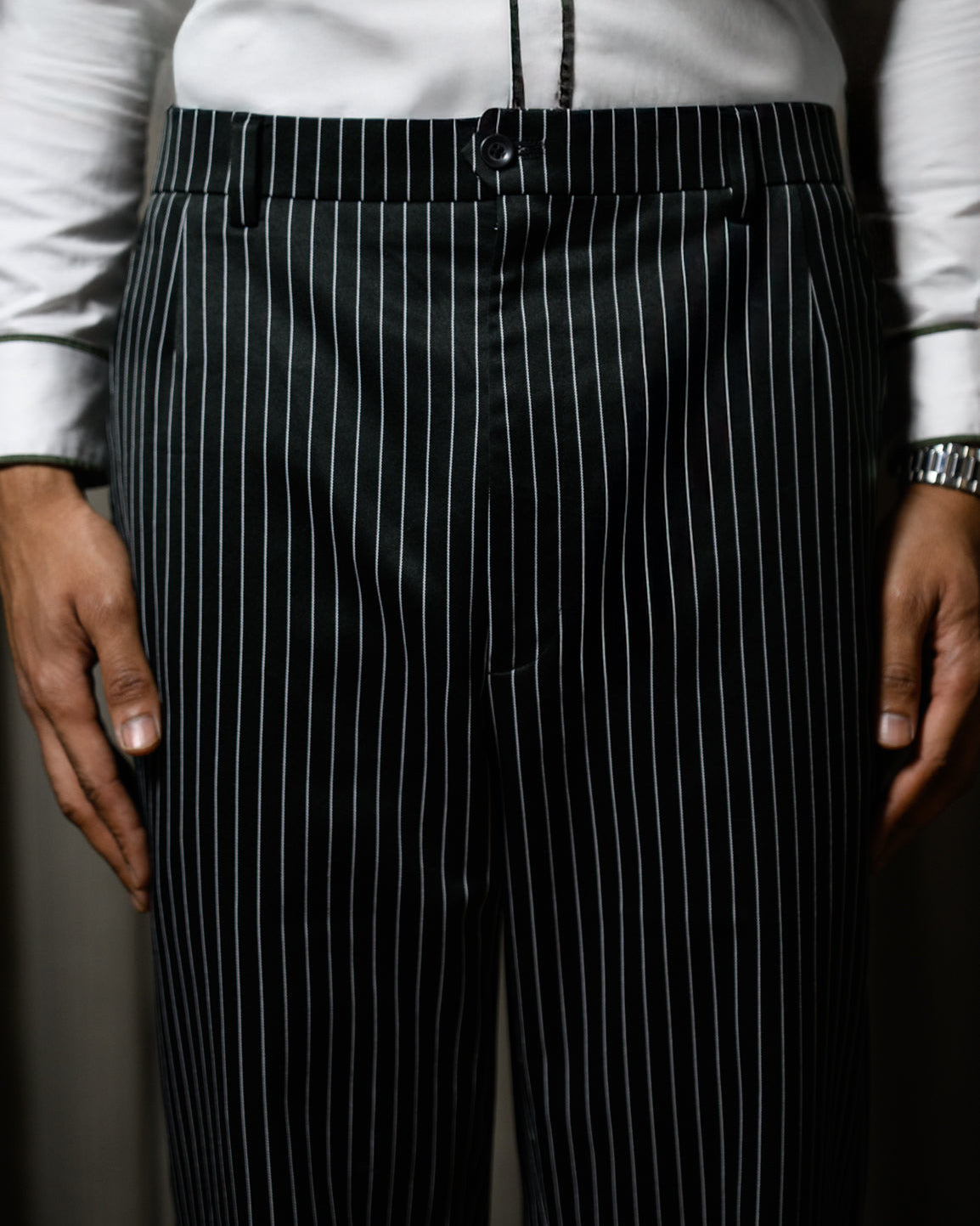 Black Pinstripe Trouser