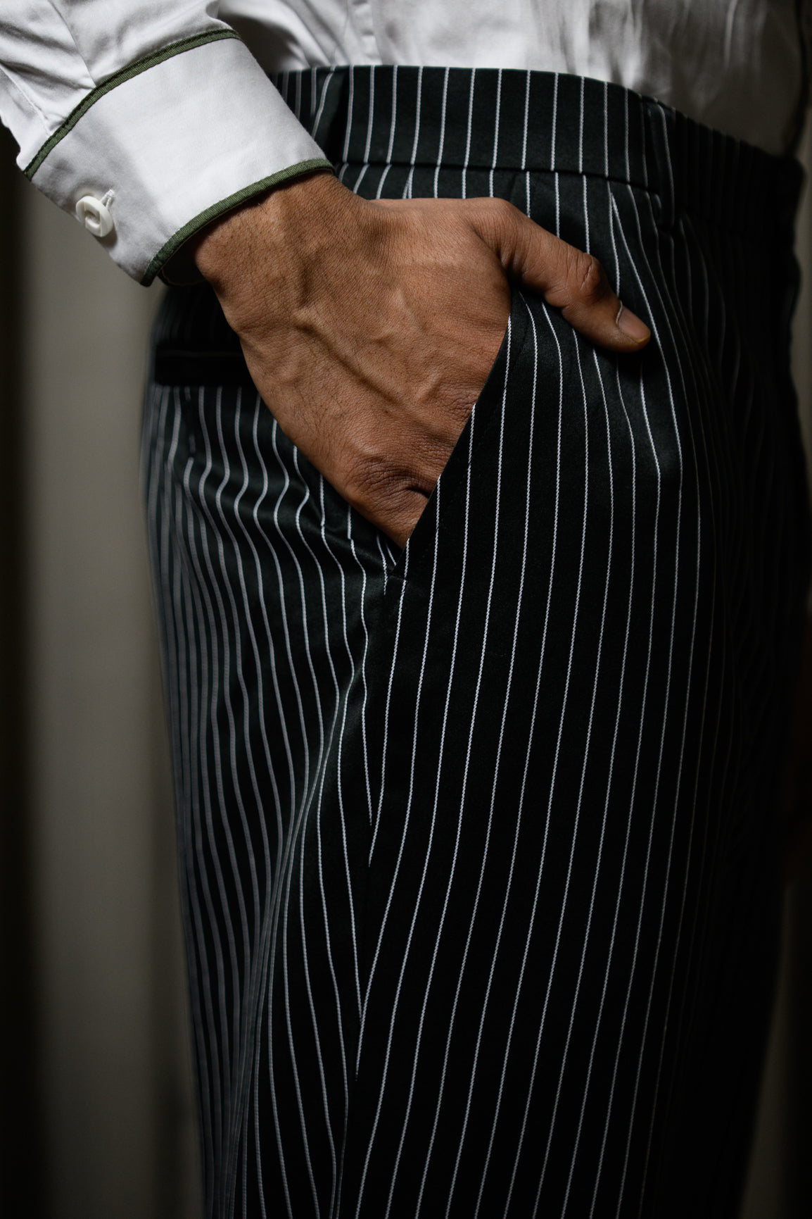 Black Pinstripe Trouser