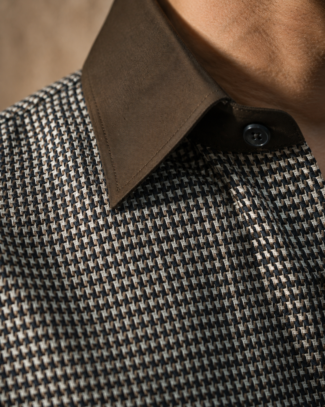 Men's Albini Stretch Cotton Micro Check Shirt