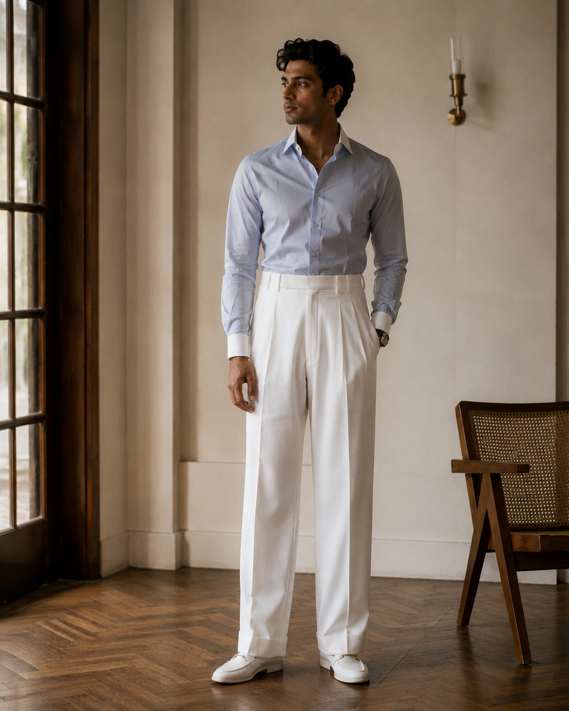 Off-White Pleated Korean Pants