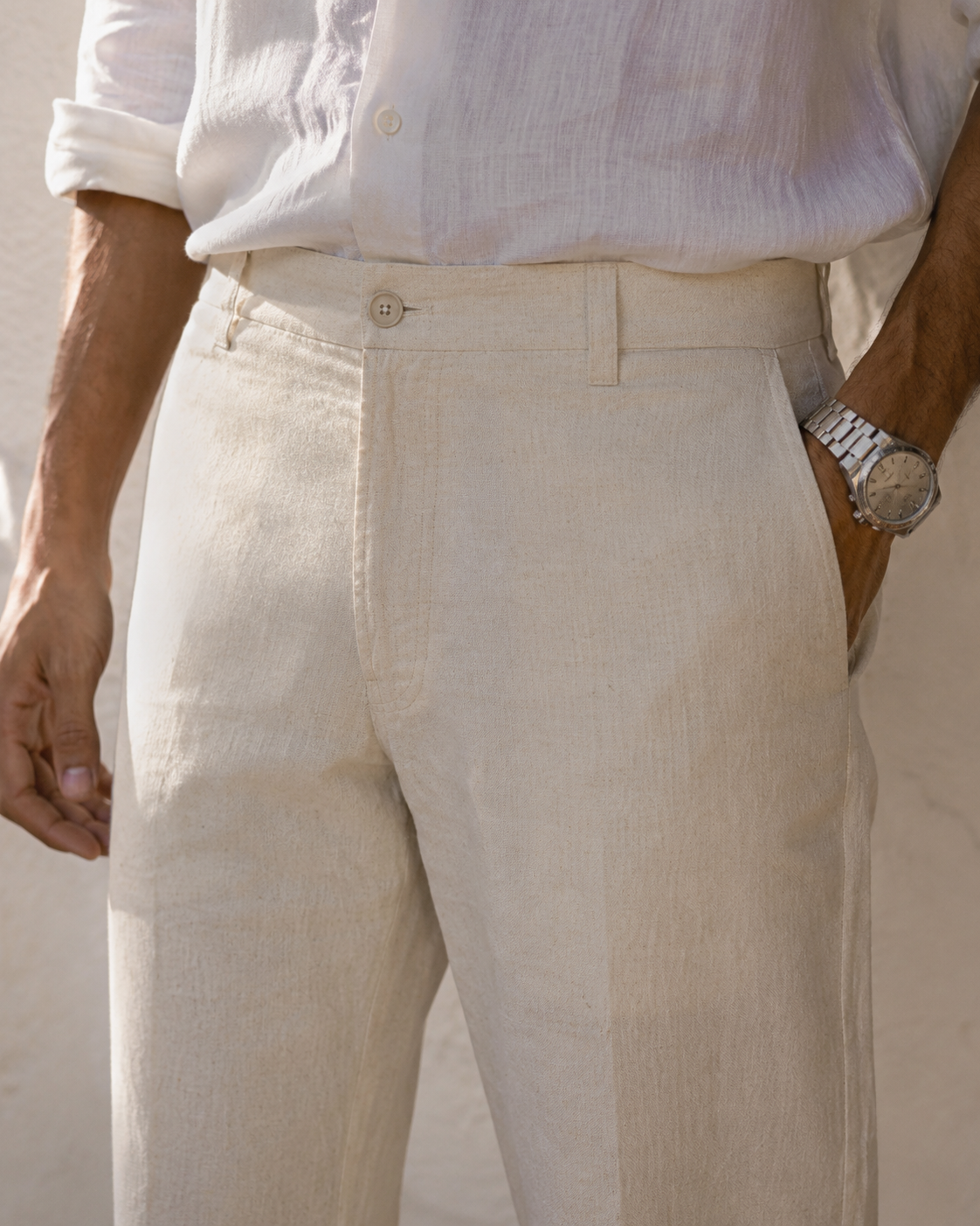 Ivory Linen Pants