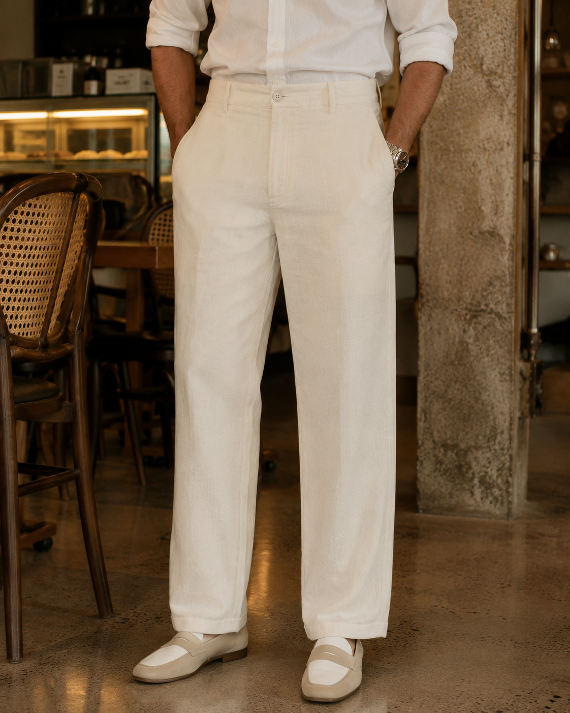 Ivory Linen Pants