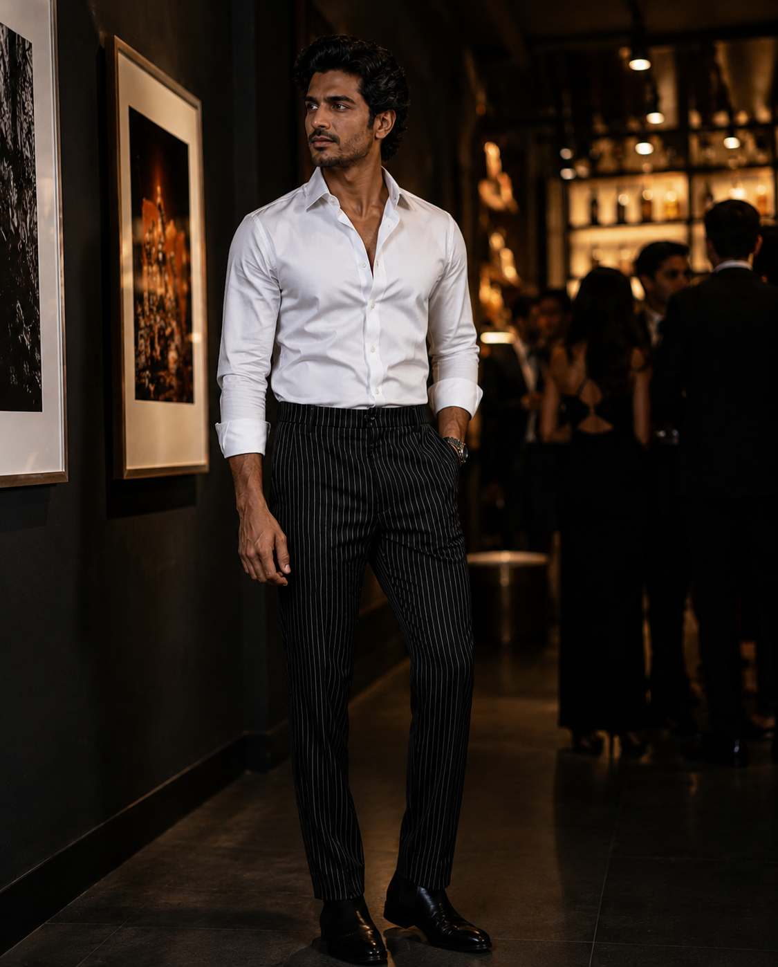 Black Pinstripe Trouser